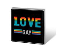 I Love Gay Porn Brooch Pins for Men Women Square Badge Collar Lapel Pins for Dress Jacket Accessories