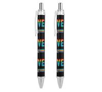 I Love Gay Porn Retractable Ballpoint Pen Black Ink Ball Point Pen Work Pens 2 PCS
