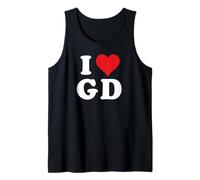 I Love GD Initials I Heart G.D. First Last Name G D Tank Top