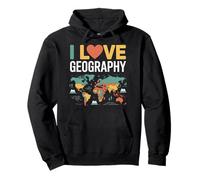 I Love Geography World Map Design Pullover Hoodie