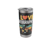 I Love Geography World Map Design Stainless Steel Insulated Tumbler