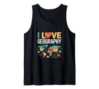 I Love Geography World Map Design Tank Top