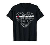I Love Geometry - Math Shapes Circle Value Graphic T-Shirt, Men, Black, S