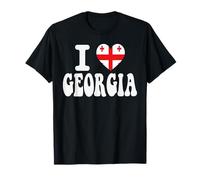 I Love Georgia Heart Flag Retro Travel Souvenir T-Shirt