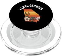 I Love Georgia State Map Retro Floral Graphic PopSockets PopGrip for MagSafe