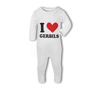 I Love Gerbils Heart pet - Baby Romper Suit - New Born