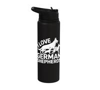 I Love German Shepherds Bold Statement Stainless Steel Insulated Water Bottle