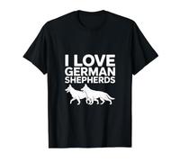 I Love German Shepherds Canine Loyalty Value Graphic T-Shirt, Men, Black, XL