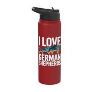 I Love German Shepherds Canine Passion Stainless Steel Insulated Water Bottle