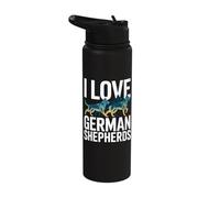 I Love German Shepherds Canine Passion Stainless Steel Insulated Water Bottle