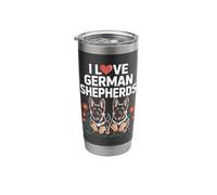 I Love German Shepherds Cute Puppies Stainless Steel Insulated Tumbler