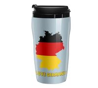 I Love Germany Coffee Cup Non-Slip Coaster with Lid Insulated Tumbler Travel Mug Cafe for Hot Cold Drink 250ml