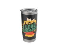 I Love Germany Patriotic Map Silhouette Stainless Steel Insulated Tumbler