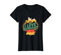 I Love Germany Patriotic Map Silhouette Value Graphic T-Shirt