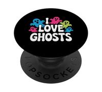 I Love Ghosts Colorful Spirits Fun PopSockets Adhesive PopGrip