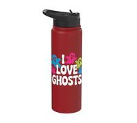 I Love Ghosts Colorful Spirits Fun Stainless Steel Insulated Water Bottle