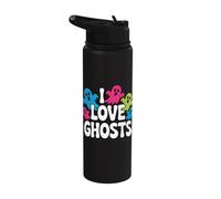 I Love Ghosts Colorful Spirits Fun Stainless Steel Insulated Water Bottle