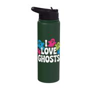 I Love Ghosts Colorful Spirits Fun Stainless Steel Insulated Water Bottle
