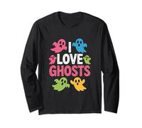 I Love Ghosts Vibrant Haunting Spirits Fun Long Sleeve T-Shirt