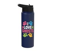 I Love Ghosts Vibrant Haunting Spirits Fun Stainless Steel Insulated Water Bottle