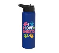 I Love Ghosts Vibrant Haunting Spirits Fun Stainless Steel Insulated Water Bottle