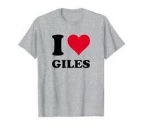 I Love Giles T-Shirt, Men, Heather Grey, 5X-Large