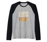 I Love Gluten Wheat Bread Humor Raglan Baseball Tee