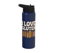 I Love Gluten Wheat Bread Humor Stainless Steel Insulated Water Bottle