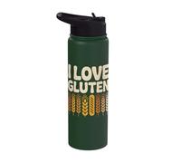 I Love Gluten Wheat Bread Humor Stainless Steel Insulated Water Bottle