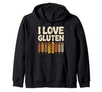I Love Gluten Wheat Bread Humor Zip Hoodie