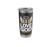 I Love God Angel Wings Divine Grace Stainless Steel Insulated Tumbler