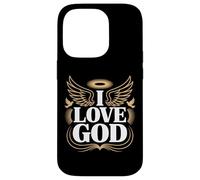 I Love God Angel Wings Halo Spiritual Statement Case for iPhone 14 Pro