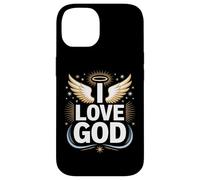 I Love God Angelic Wings Divine Halo Design Case for iPhone 14
