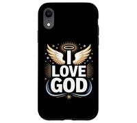 I Love God Angelic Wings Divine Halo Design Case for iPhone XR
