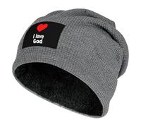 I Love God Beanie Hats Winter Warm Skull Pullover Cap Cozy Knit Cap for Men And Women Gifts