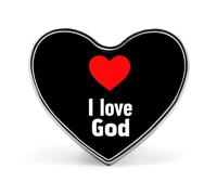 I Love God Cute Brooch Badge Heart Shape Pin Hat Clothing Jewelry Accessories Gifts for Wedding Party