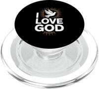 I Love God Dove Sunburst Religious Message PopSockets PopGrip for MagSafe