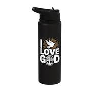 I Love God Dove Tree Roots Faithful Stainless Steel Insulated Water Bottle