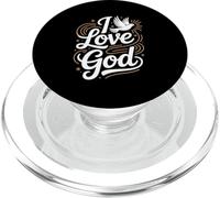 I Love God Faith Devotion Spiritual Design PopSockets PopGrip for MagSafe