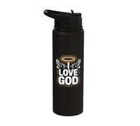 I Love God Faith Religious Expression Stainless Steel Insulated Water Bottle