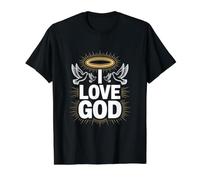I Love God Faith Religious Expression Value Graphic T-Shirt, Men, Black, XL