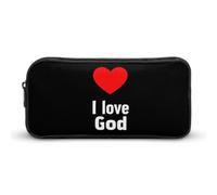 I Love God Funny Pen Case Pencil High Capacity Pouch Stationery Bag Makeup Cosmetic Organizer For Men Women