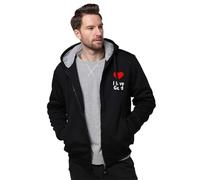 I Love God Men's Winter Hoodie Warm Thick Zippered Up Sweatshirt Funny Graphic Coats