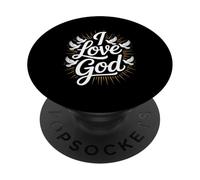 I Love God Religious Devotion Spirituality PopSockets Adhesive PopGrip