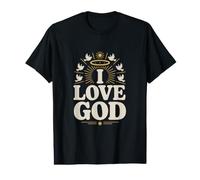 I Love God Religious Faithful Devotion Symbol Value Graphic T-Shirt
