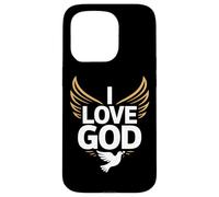 I Love God Spiritual Devotion Wings Dove Case for iPhone 15 Pro