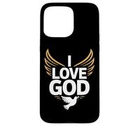 I Love God Spiritual Devotion Wings Dove Case for iPhone 15 Pro Max