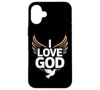 I Love God Spiritual Devotion Wings Dove Case for iPhone 16 Plus