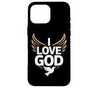 I Love God Spiritual Devotion Wings Dove Case for iPhone 16 Pro Max