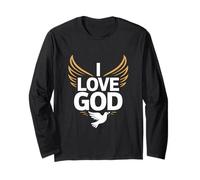 I Love God Spiritual Devotion Wings Dove Long Sleeve T-Shirt